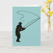 ワダーでフライフィッシング カード (黄色い花)