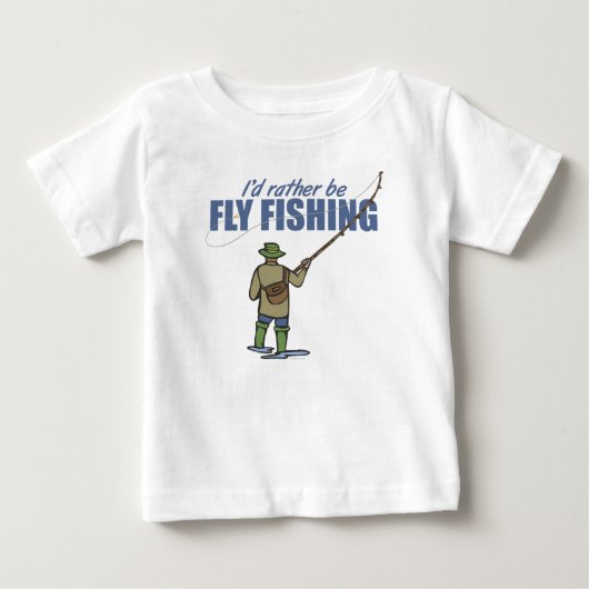 ワダーでフライフィッシング ベビーTシャツ (正面)