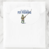 ワダーでフライフィッシング 楕円形シール (バッグ)