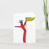 ワッキーなびく膨張可能なチューブマン サンキューカード (正面)