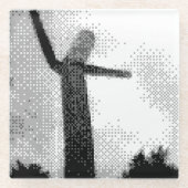 ワッキーなびく膨張可能な腕をフレアするチューブマン ガラスコースター (正面)