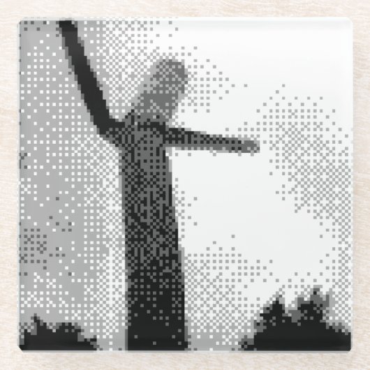 ワッキーなびく膨張可能な腕をフレアするチューブマン ガラスコースター (正面)