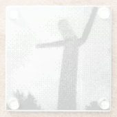 ワッキーなびく膨張可能な腕をフレアするチューブマン ガラスコースター (裏面)