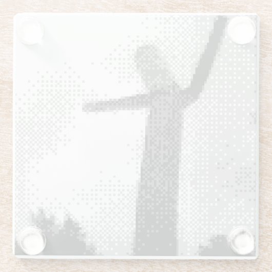 ワッキーなびく膨張可能な腕をフレアするチューブマン ガラスコースター (裏面)