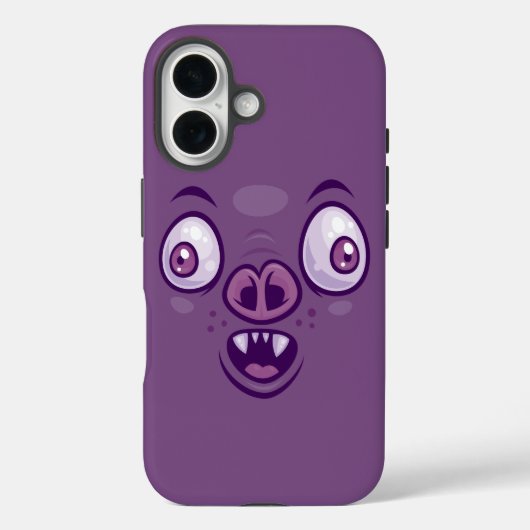 ワッキーな漫画風の吸血鬼コウモリの顔 Case-Mate iPhoneケース (裏面)