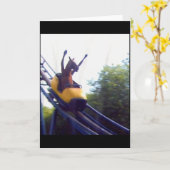 ワッキーな馬に乗ったジェットコースター ミーム インターネット ファンシー カード (黄色い花)