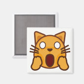 ワッキーキャット顔絵文字 マグネット (正面/裏面)