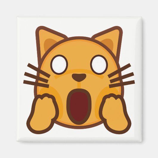 ワッキーキャット顔絵文字 マグネット (正面)