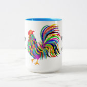 ワッキーグラフィックはっきりしたドロカラフルスター ツートーンマグカップ (中央)