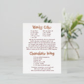 ワッキーケーキとチョコレートアイシングレシピ葉書 箔シーズンポストカード (立ち正面)