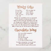 ワッキーケーキとチョコレートアイシングレシピ葉書 箔シーズンポストカード (正面)