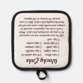 ワッキーケーキビーガンチョコレートケーキレシピ 鍋敷き (正面)