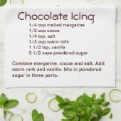 ワッキーケーキ及びチョコレートつや消しアイシングレシピ キッチンタオル (折り畳み)