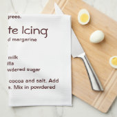 ワッキーケーキ及びチョコレートつや消しアイシングレシピ キッチンタオル (四つ折り)