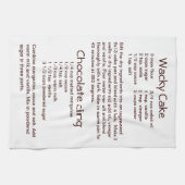 ワッキーケーキ及びチョコレートつや消しアイシングレシピ キッチンタオル (横)