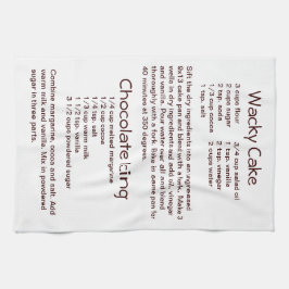 ワッキーケーキ及びチョコレートつや消しアイシングレシピ キッチンタオル