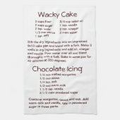 ワッキーケーキ及びチョコレートつや消しアイシングレシピ キッチンタオル (縦)