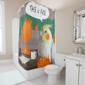 ワッキーコッおもしろいカティエルミームこれは素晴らしグリーンファイア シャワーカーテン (インサイチュ)