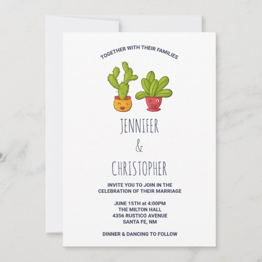 ワッキーサボスおもしろいカップル結婚ズ 招待状 (正面)