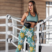 ワッキーデイジーガーデンパターン（の模様が）あるフローラ |レギンス レギンス