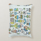 ワッキーヒップスターズドールセット2。カラフルヴィンテージ手 アクセントクッション (裏面(縦))