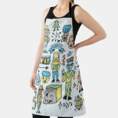 ワッキーヒップスターズドールセット2。カラフルヴィンテージ手 エプロン (インサイチュ)