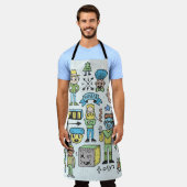 ワッキーヒップスターズドールセット2。カラフルヴィンテージ手 エプロン (着用した状態)