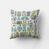 ワッキーヒップスターズドールセット2。カラフルヴィンテージ手 クッション (裏面)