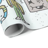 ワッキーヒップスターズドールセット2。カラフルヴィンテージ手 ラッピングペーパー (ロールコーナー)