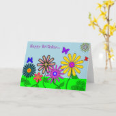 ワッキーフラワーズカード カード (黄色い花)