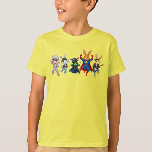 ワッキーラビット カートゥーン きらめき Tシャツ (正面)
