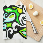 ワッキーレトロスワール3 キッチンタオル (四つ折り)