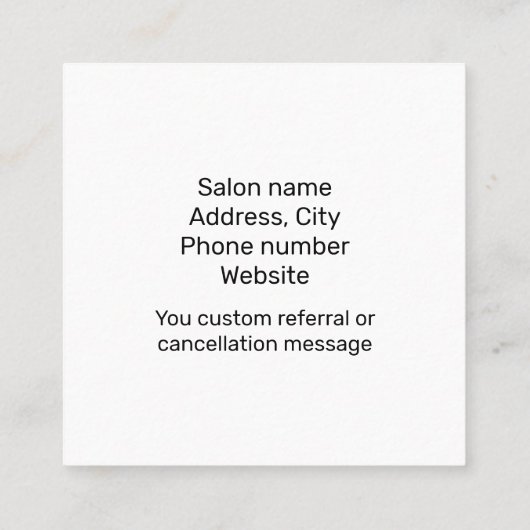 ワックシング緑青金ゴールド水彩  スクエア名刺 (裏面)