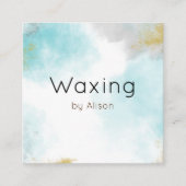 ワックシング緑青金ゴールド水彩  スクエア名刺 (正面)