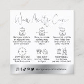 ワックスは安全ガイドホワイト&シルバーのロゴカード スクエア名刺 (正面)