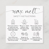 ワックスは気にサンキューカードエレガントスクリプトブラック スクエア名刺 (正面)