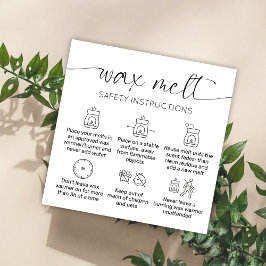 ワックスは気にサンキューカードエレガントスクリプトブラック スクエア名刺