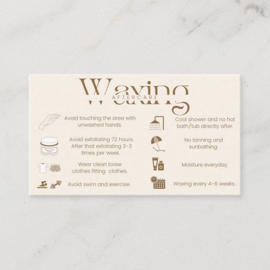 ワックスアフターケア&ロイヤリティカード 名刺 (正面)