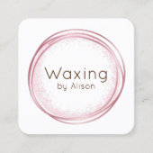 ワックスエステティシャンピンクの四角い名刺 スクエア名刺 (正面)