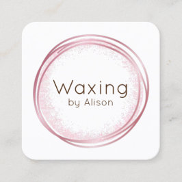 ワックスエステティシャンピンクの四角い名刺 スクエア名刺