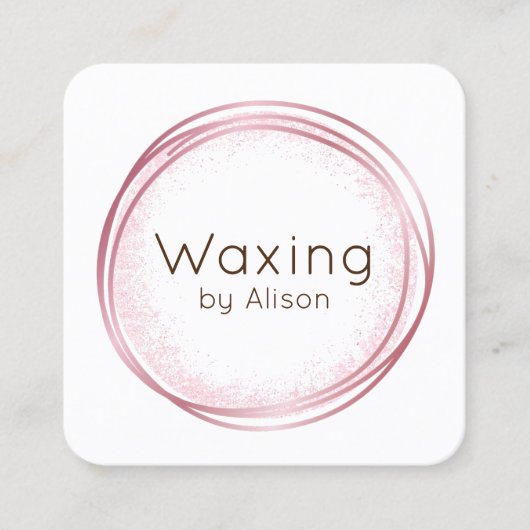 ワックスエステティシャンピンクの四角い名刺 スクエア名刺 (正面)