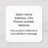ワックスエステティシャンピンクの四角い名刺 スクエア名刺 (裏面)