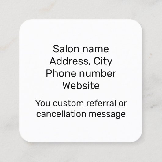ワックスエステティシャンピンクの四角い名刺 スクエア名刺 (裏面)
