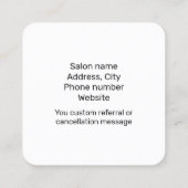 ワックスエステティシャン名刺 スクエア名刺 (裏面)