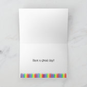 ワックスクレヨン明るい虹の色、ハッピーバースデー カード (内部)