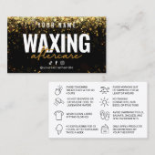 ワックスグリッター金ゴールドラグジュアリーアフターケアカード 名刺 (正面/裏面)