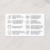 ワックスグリッター金ゴールドラグジュアリーアフターケアカード 名刺 (裏面)