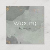 ワックスグレー金ゴールド水彩 スクエア名刺 (正面)