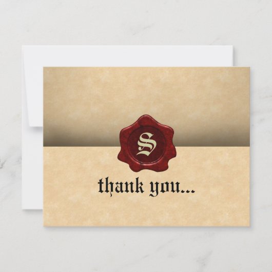 ワックスシフェイクール及び羊皮紙ヴィンテージゴシック サンキューカード (正面)