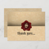 ワックスシフェイクール及び羊皮紙ヴィンテージゴシック サンキューカード (正面/裏面)